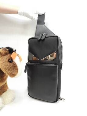 Fendi Monster Body Bag Black Leather Belt